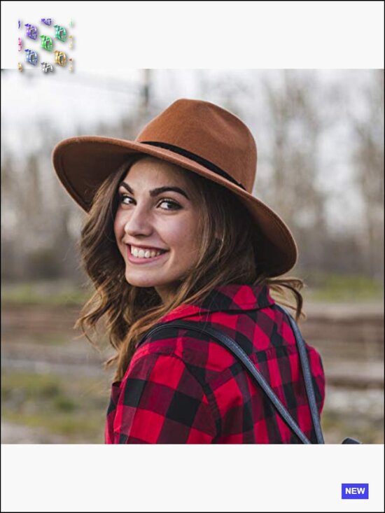 Classic Fedora Hat with Belt Buckle Wide Brim Felt Panama Hat main image 4